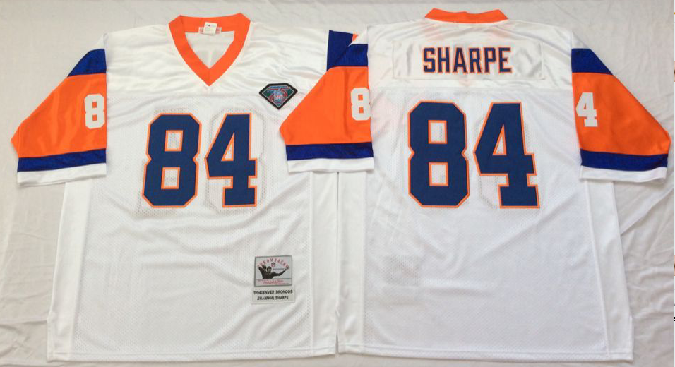 Men NFL Denver Broncos #84 Shappe white Mitchell Ness jerseys
